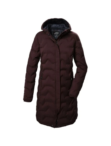 Dámská prošívaná bunda Killtec 9 s kapucí dlouhá bordó model 21798490 - B2B Professional Sports