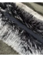 Dlouhá vesta v khaki barvě s kožešinou model 15841132 - Mar&Go