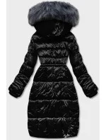 Dámska metalická zimná bunda čierna (B8073-1)