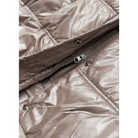 Krátka prešívaná bunda na prechodné obdobie vo ťavej farbe (H-202)