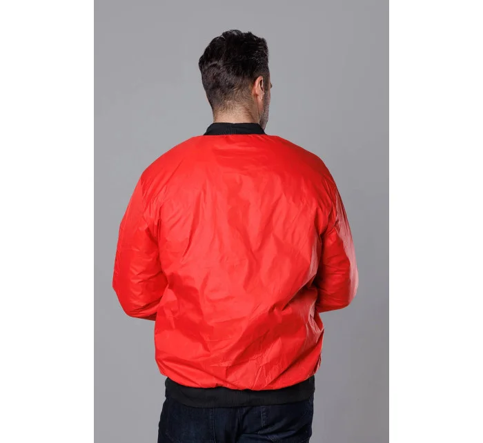 Červená pánska bunda typu "bomber" s prešívanou podšívkou (AK95-5)