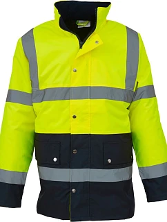 Yoko HVP 302 Hi-Vis Parka 79.P302, žltá/námornícka modrá