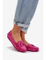 Dámské Ploché Klasické Semišové Mokasíny model 21686063 Fuchsie - S.Barski
