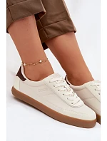 Dámské tenisky z eko kůže Big Star model 22064196 světle béžové - Big Star Shoes Dámské tenisky z eko kůže Big Star model 22064196 světle béžové - Big Star Shoes