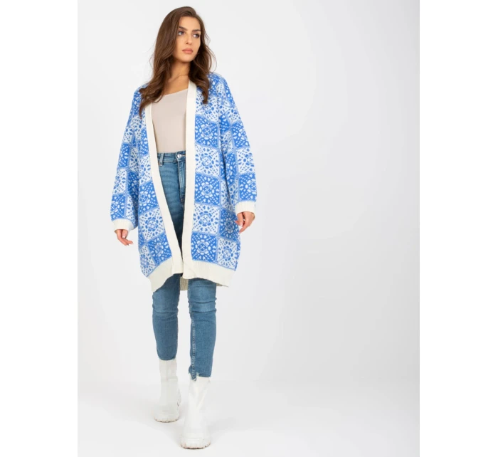 Dámský svetr LC SW model 17657807 bílý a modrý - FPrice