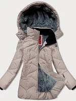 Dámska zimná bunda s odnímateľnou kapucňou LHD light beige (LHD-24577)