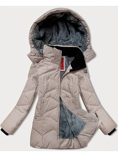 Dámska zimná bunda s odnímateľnou kapucňou LHD light beige (LHD-24577)