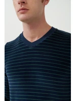 Sametové pruhované pyžamo model 20517137 - Vamp Sametové pruhované pyžamo model 20517137 - Vamp