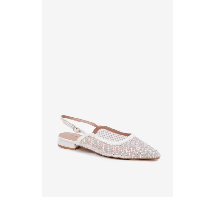 Síťované baleríny s patou bílé model 22032126 - Boto