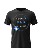Pánske bavlnené tričko s potlačou - THE BEST LUMIR AROUND - čierne