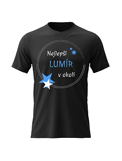Pánské bavlněné tričko s potiskem - NEJLEPŠÍ LUMÍR V OKOLÍ - černé