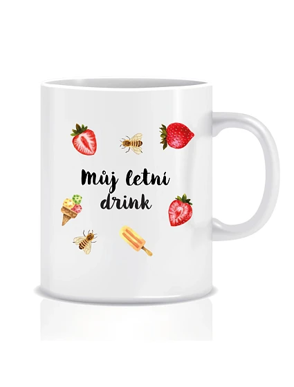 Personalizovaný klasický biely keramický hrnček s objemom 300 ml s letnou kombináciou Personalizovaný klasický biely keramický hrnček s objemom 300 ml s letnou kombináciou