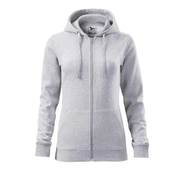 Trendy mikina na zips Dámska svetlosivá Melier
