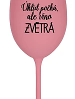 Upratovanie čaká, ale víno zvíťazí - ružový pohár na víno 350 ml
