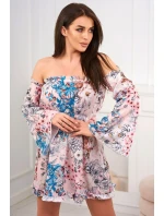 model 18746616 květinové šaty pudrově růžové - K-Fashion model 18746616 květinové šaty pudrově růžové - K-Fashion