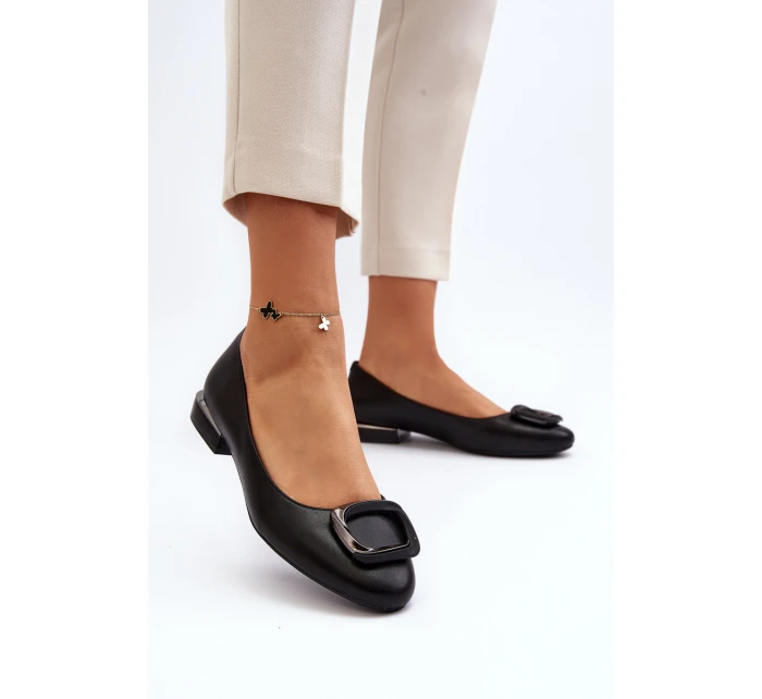 Baleriny Z Klamrą Sergio Leone BL203 Czarne