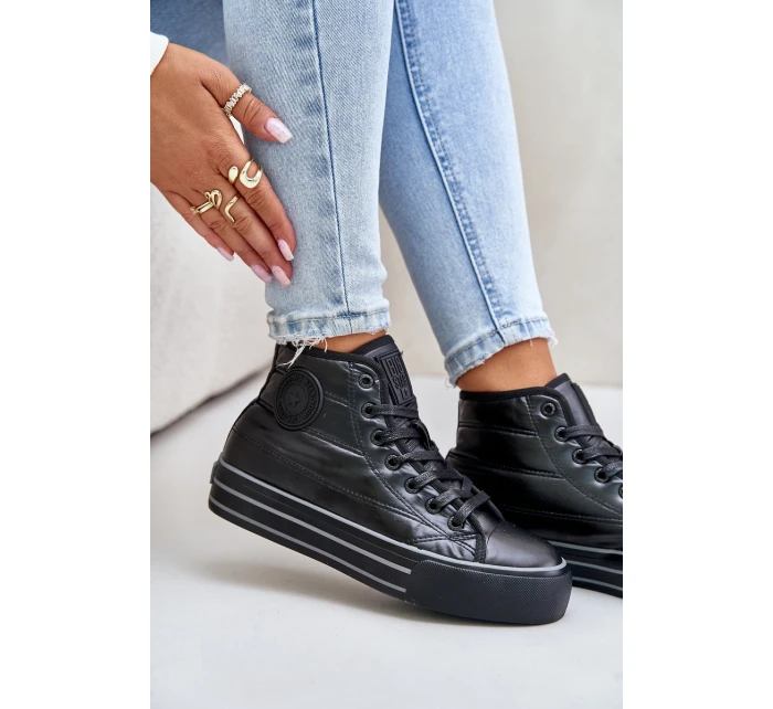 Zateplené dámské tenisky na platformě model 21675267 černé - Big Star Shoes Zateplené dámské tenisky na platformě model 21675267 černé - Big Star Shoes