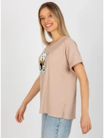 Dámská halenka LK BZ model 18309976 béžová - FPrice Dámská halenka LK BZ model 18309976 béžová - FPrice