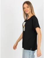 Dámská halenka LK BZ model 18309980 černá - FPrice Dámská halenka LK BZ model 18309980 černá - FPrice