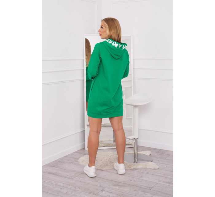 Nadrozmerné šaty s kapucňou zelené