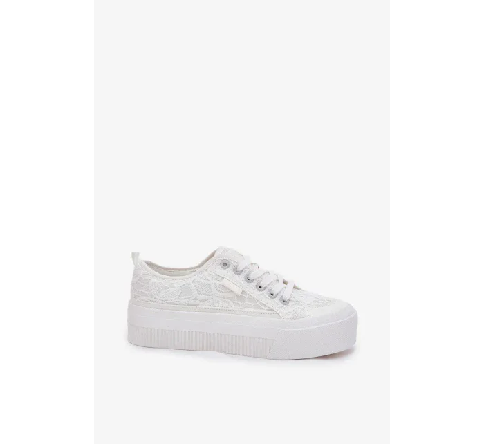 Dámské krajkové tenisky Big Star – bílé