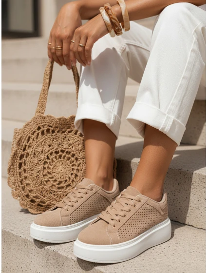 Dámské béžové tenisky Dstreet model 21996203 - FashionStreet