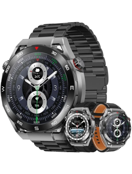 + černý silikonový řemínek + černá ekokůže model 21805547 - VELTORI + černý silikonový řemínek + černá ekokůže model 21805547 - VELTORI