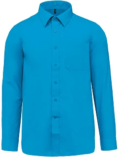 K Popelínová košile s dlouhým rukávem 20.K bright turquoise model 22510081 - Kariban