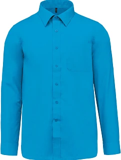 K Popelínová košile s dlouhým rukávem 20.K bright turquoise model 22510081 - Kariban