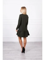 Šaty s khaki volánom