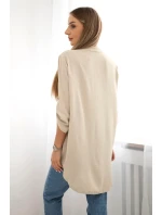 Blúzka s predĺženým zadným dielom tmavobéžová