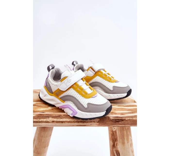 Dětská sportovní obuv se suchým zipem Big Star model 21609010 Bílá a žlutá - Big Star Shoes