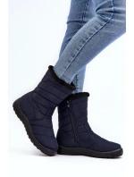 Wysokie Damskie Ocieplane Śniegowce Granatowe Luxina Wysokie Damskie Ocieplane Śniegowce Granatowe Luxina