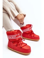 Damskie Wiązane Śniegowce Czerwone Soia