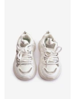 Dětské tenisky se zirkony bílé model 21672916 - Boto Dětské tenisky se zirkony bílé model 21672916 - Boto