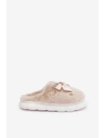 Pantofle S Mašlí A Ozdobami Béžové model 21680837 - Boto