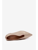 Kožené dámské lodičky na podpatku model 22125761 Zlato - Maciejka