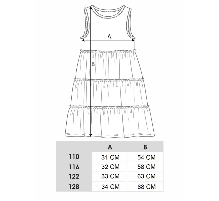 Yoclub Letné dievčenské šaty bez rukávov UDK-0009G-A200 Viacfarebné