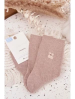 Teplé dámske ponožky s medvedíkom a vlnou - béžové Teplé dámske ponožky s medvedíkom a vlnou - béžové