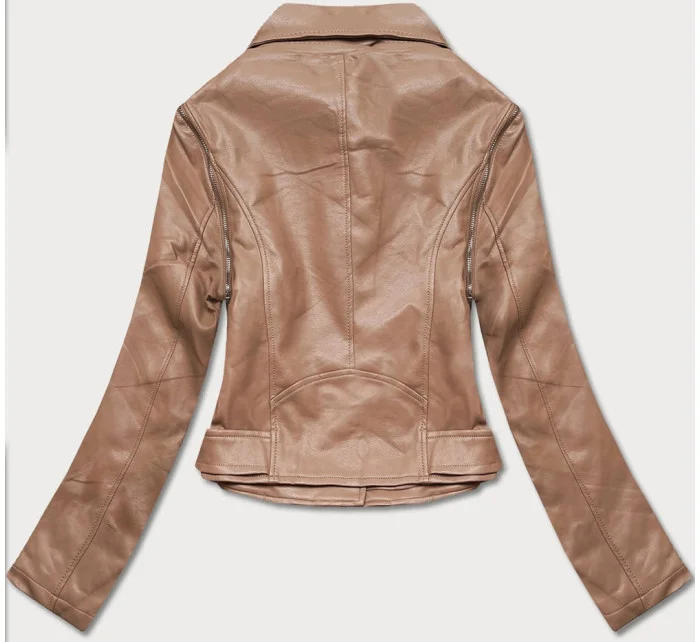 Svetlo hnedá bunda ramoneska - vesta z eko kože (FL202050)