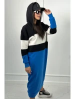 model 18856932 šaty s kapucí Černá + ecru + chrpa - K-Fashion model 18856932 šaty s kapucí Černá + ecru + chrpa - K-Fashion