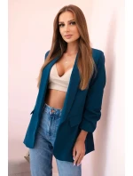 Bunda s klopami elegantná tmavá teal