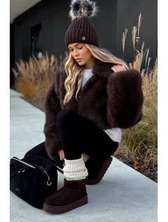 Nízké sněhule na platformě Big Star model 21708613 čokoládové - Big Star Shoes