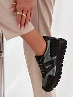 Sneakersy Damskie Na Platformie Vinceza 58561 Ciemnozielone