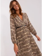 Šaty DHJ SK 10536N 5.03P čierna a béžová