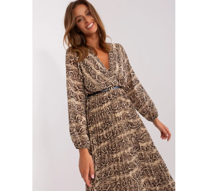 Šaty DHJ SK 10536N 5.03P čierna a béžová