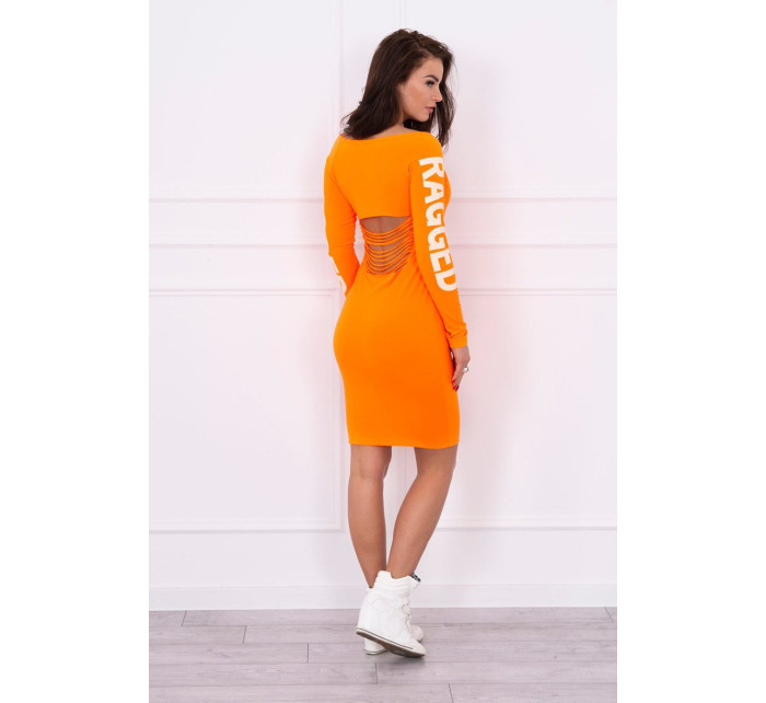 Šaty Ragged orange neon