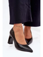 Dámske lodičky na širokom podpätku Vinceza - čierne Dámske lodičky na širokom podpätku Vinceza - čierne