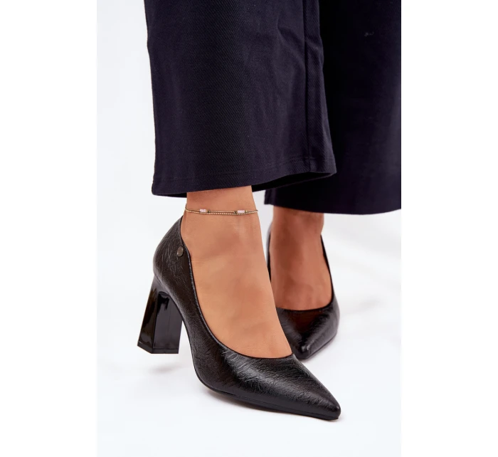 Dámske lodičky na širokom podpätku Vinceza - čierne Dámske lodičky na širokom podpätku Vinceza - čierne