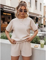 Dámsky letný set s motýľom z mäkkej viskózy v béžovej farbe FashionStreet AY1191 Dámsky letný set s motýľom z mäkkej viskózy v béžovej farbe FashionStreet AY1191